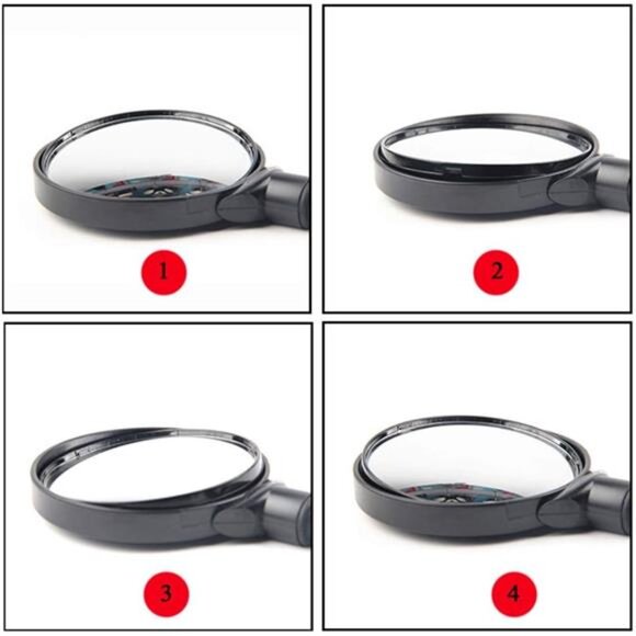 Bike Mirror Rotatable & Adjustable Wide Angle Rear View Shockproof Convex Mirror - Picture 3 of 7